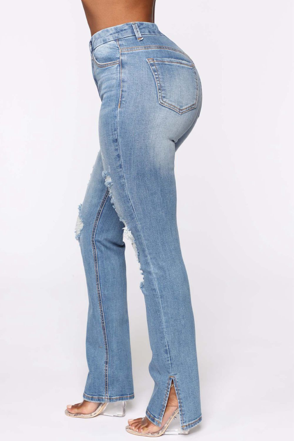 Distressed Slit Jeans | S - 2XL