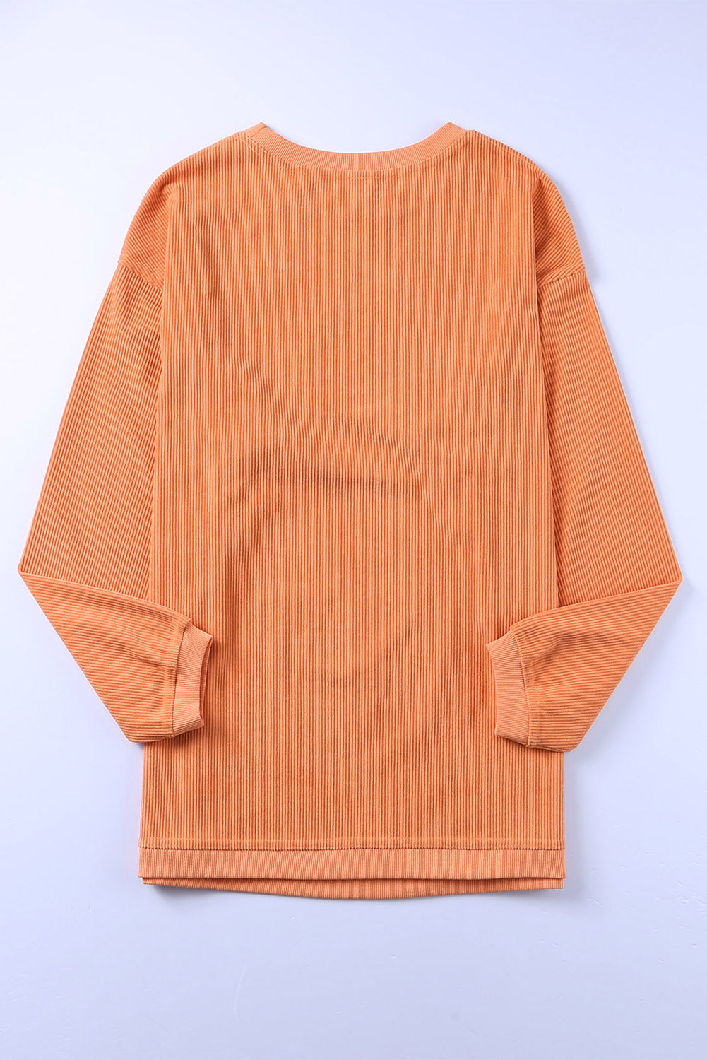 Sudadera holgada de canalé arrugado con hombros caídos en color gris claro