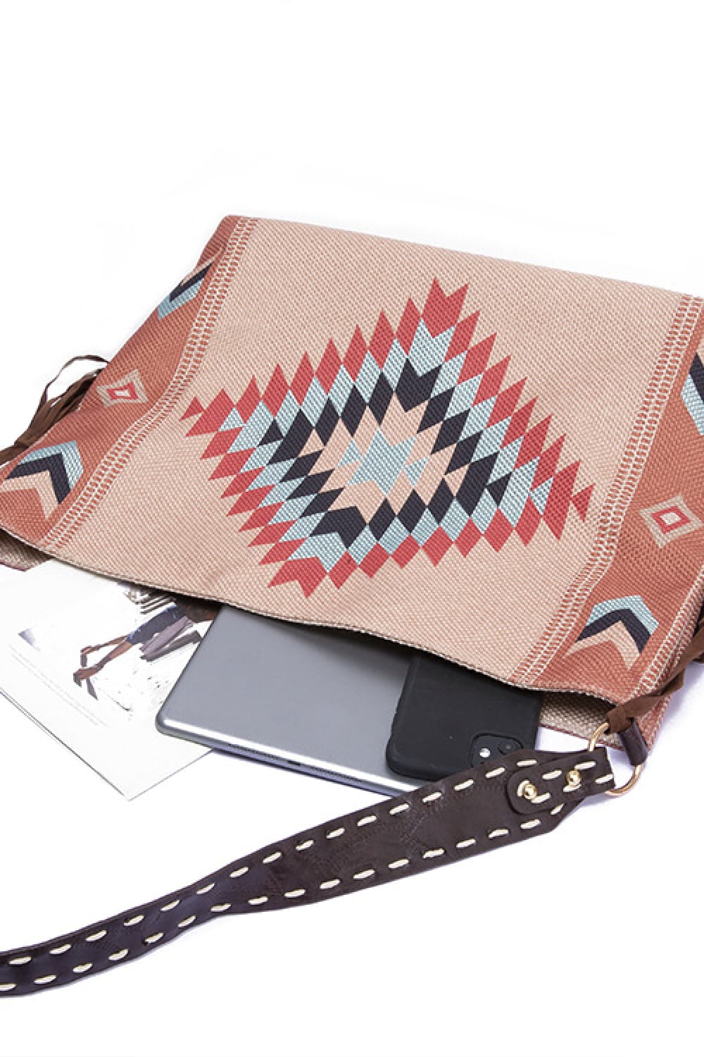 Bolsa de lona con diseño geométrico