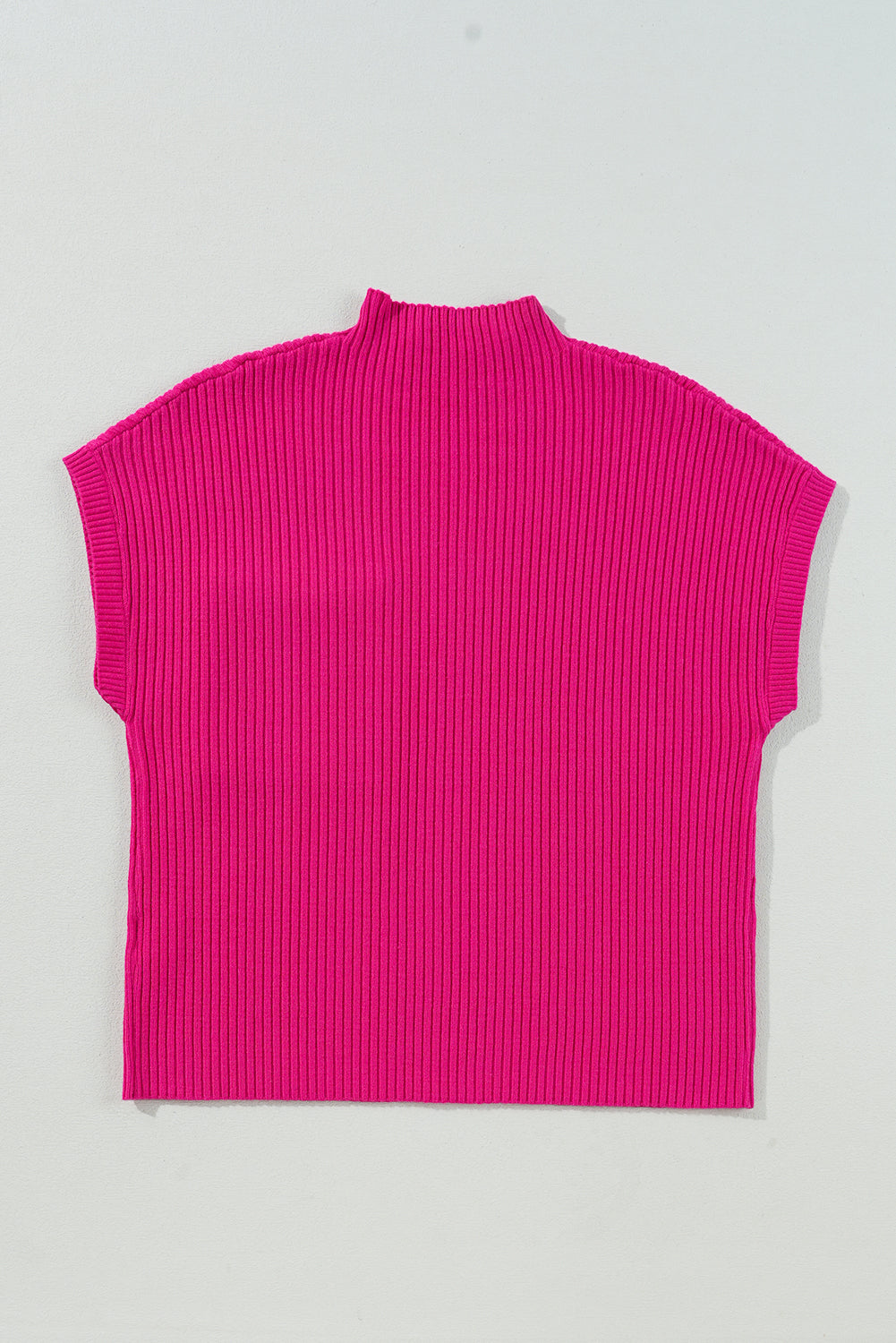 Gold Flame Patch Pocket Ribbed Knit Short Sleeve Sweater