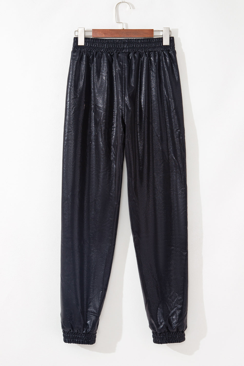 Black Elastic Waist Pocketed Pebble Joggers | S - XL