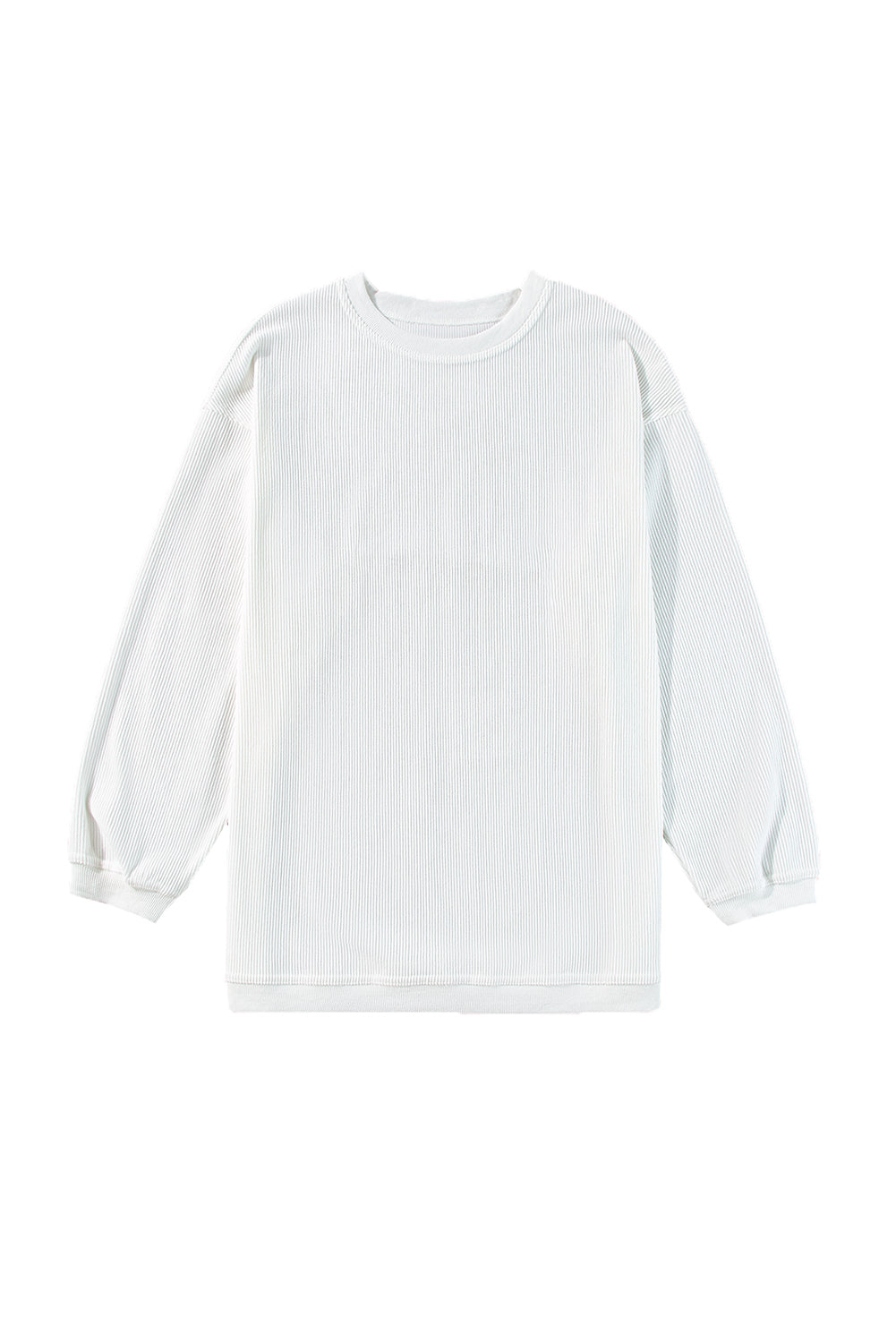 Sudadera holgada de canalé arrugado con hombros caídos en color gris claro