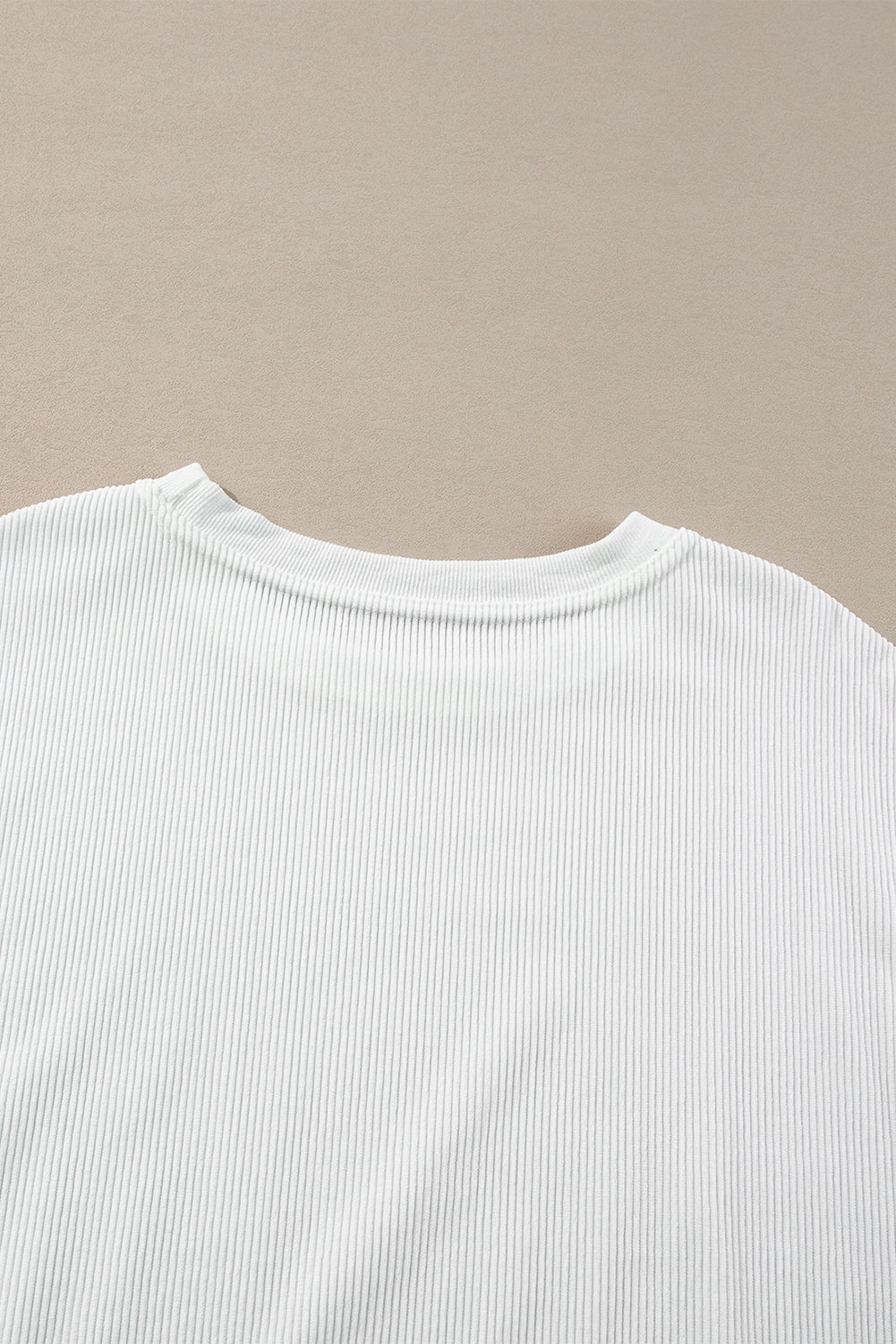 Sudadera holgada de canalé arrugado con hombros caídos en color gris claro