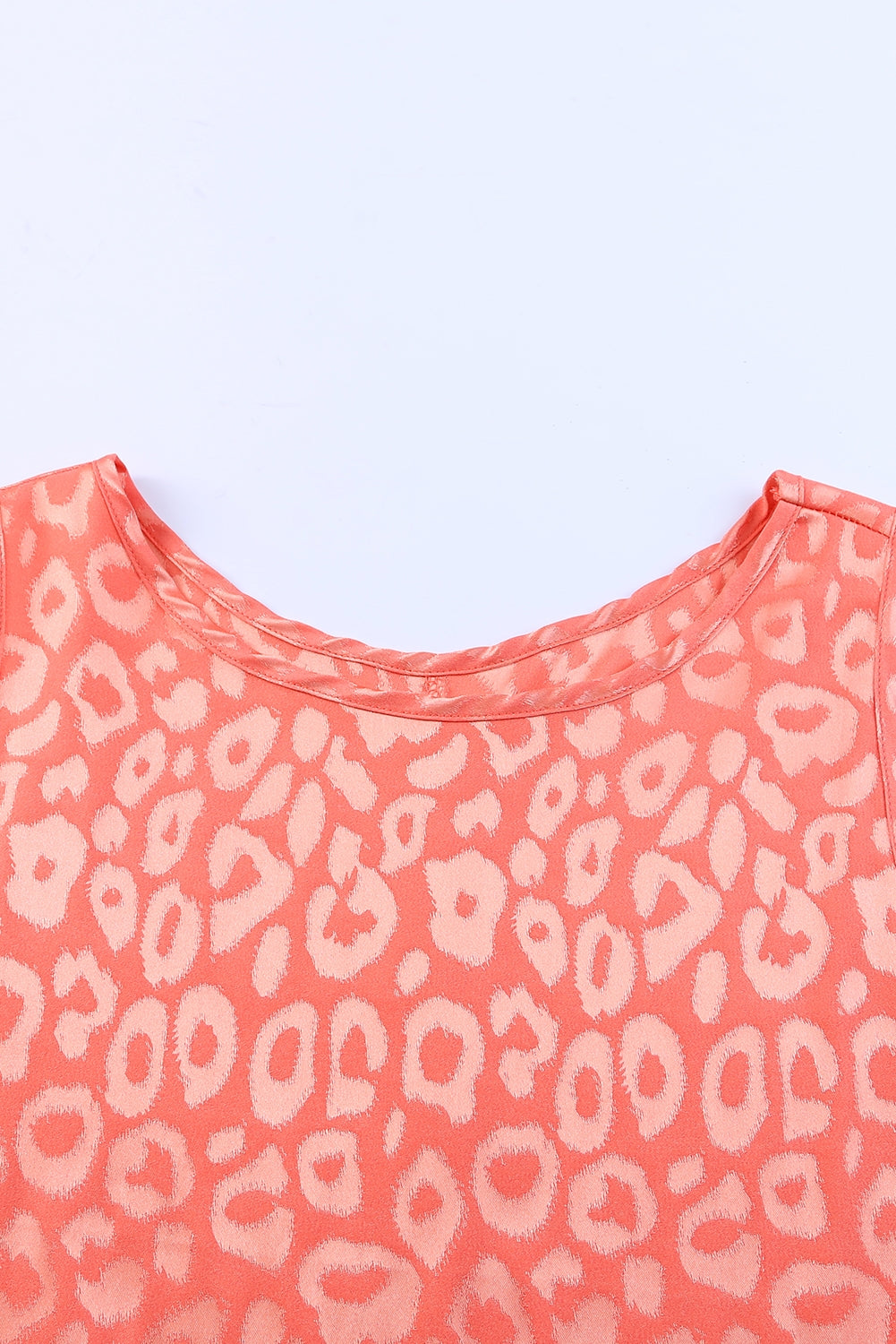 Beige Leopard Print Casual Sleeveless Satin Top