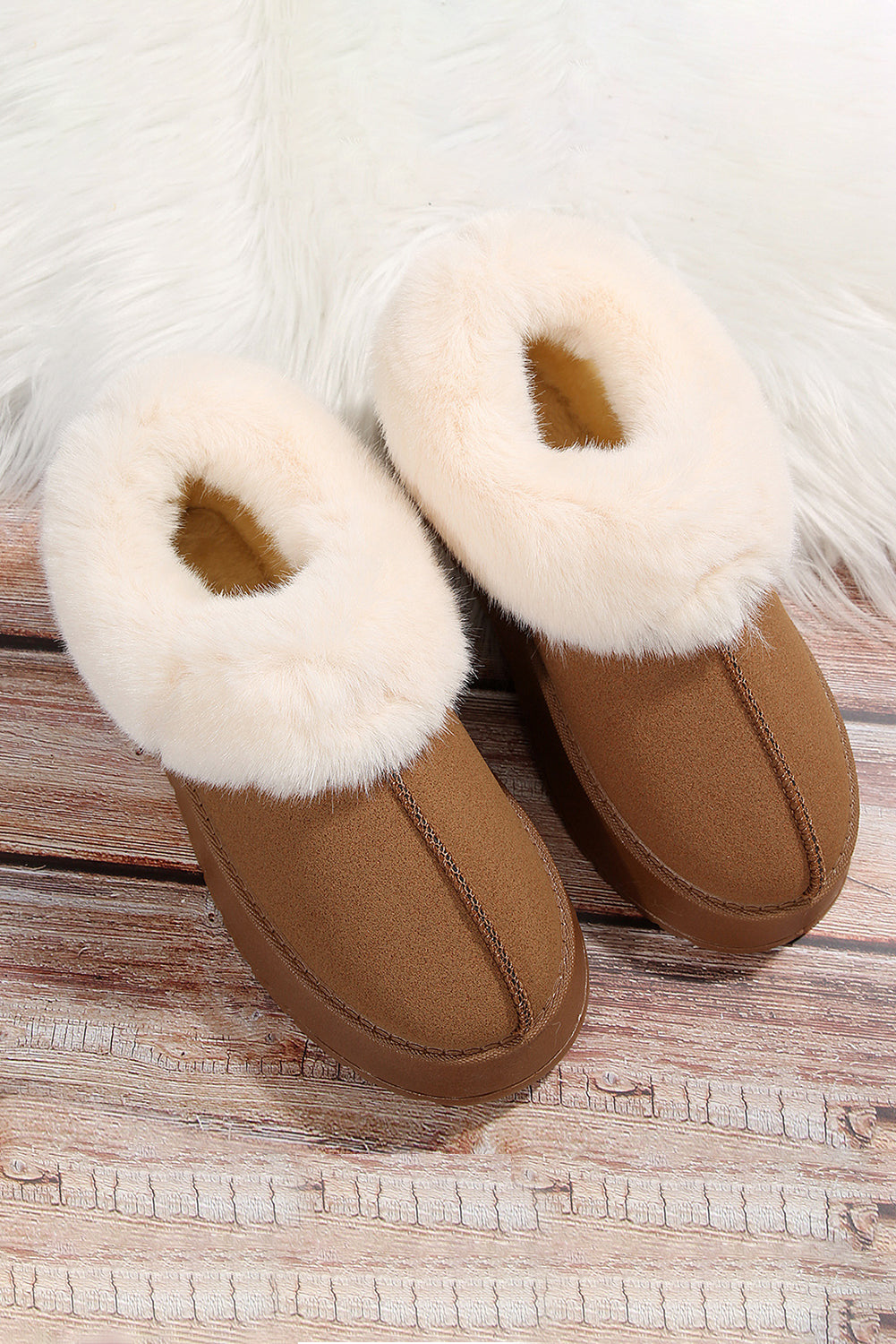 Chestnut Suede Fur-Lined Booties