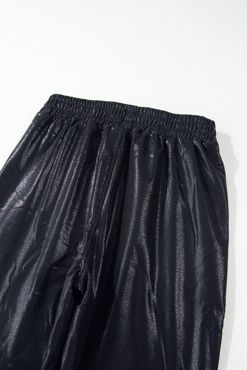 Black Elastic Waist Pocketed Pebble Joggers | S - XL