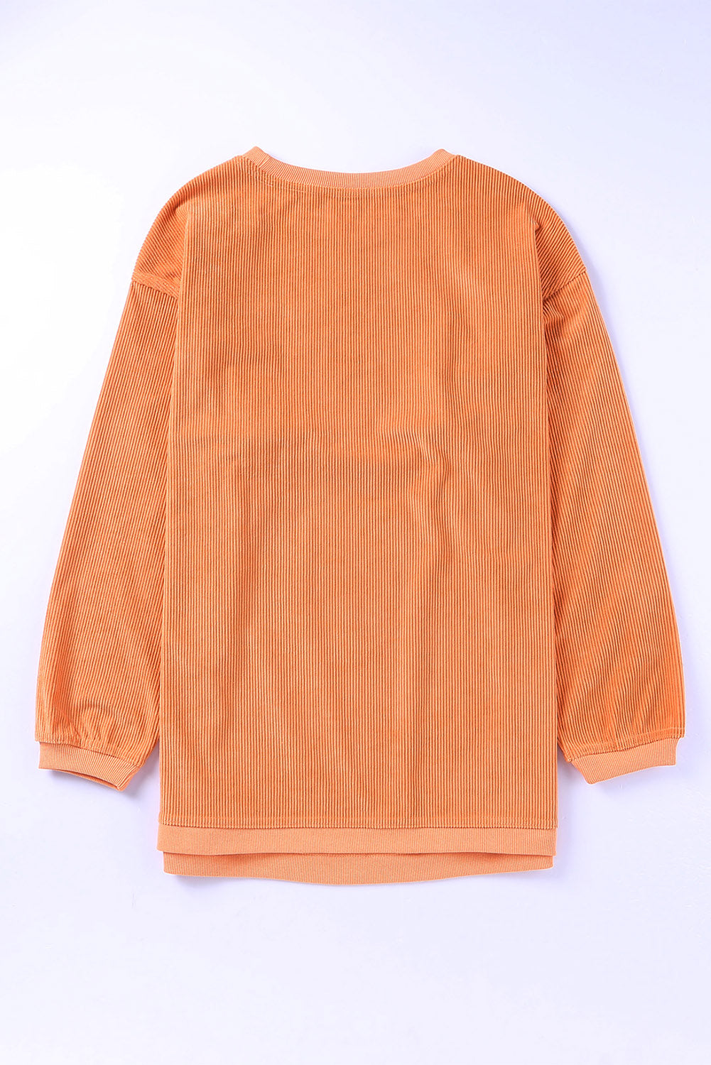 Sudadera holgada de canalé arrugado con hombros caídos en color gris claro