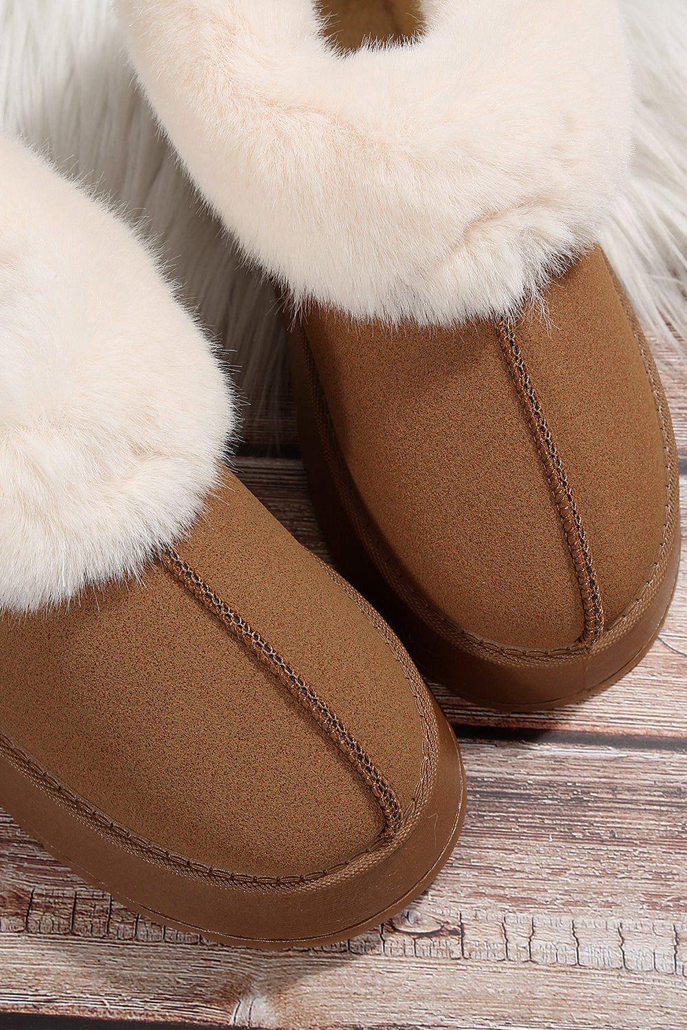 Chestnut Suede Fur-Lined Booties