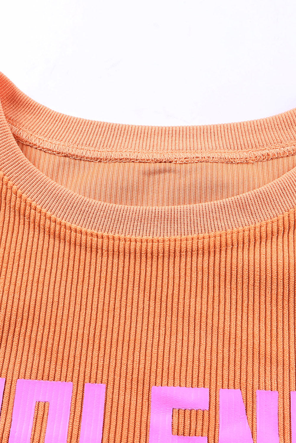 Sudadera holgada de canalé arrugado con hombros caídos en color gris claro