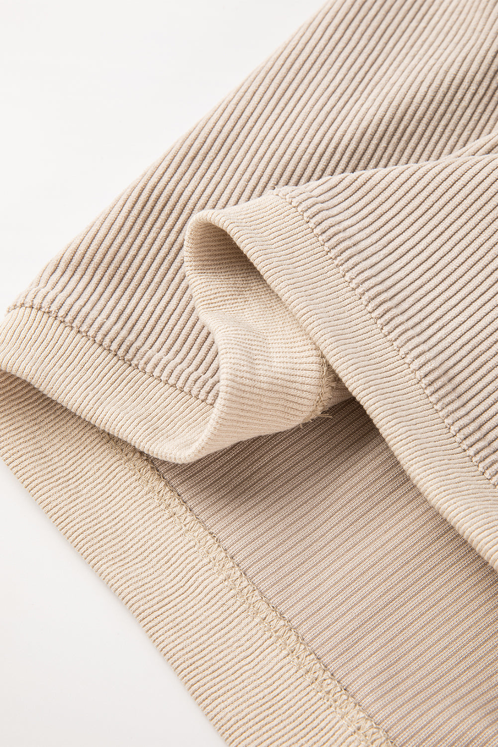 Sudadera holgada de canalé arrugado con hombros caídos en color gris claro
