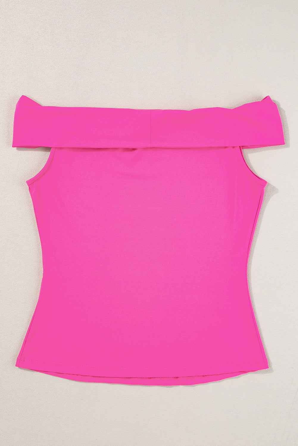 Black Solid Color Folded Off Shoulder Slim Blouse