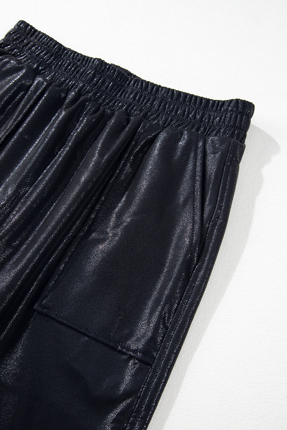 Black Elastic Waist Pocketed Pebble Joggers | S - XL