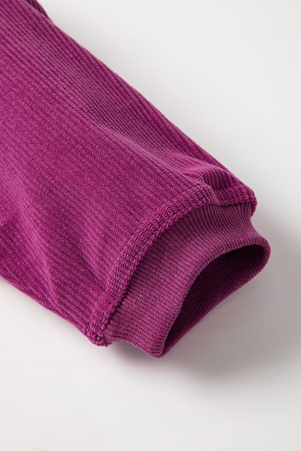 Sudadera holgada de canalé arrugado con hombros caídos en color gris claro