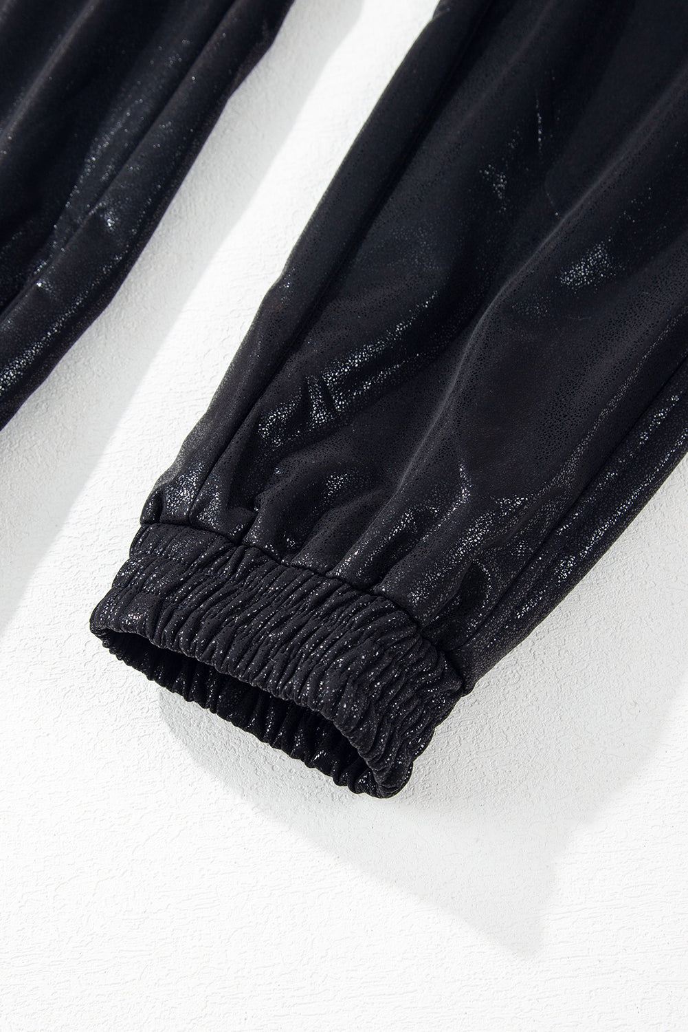 Black Elastic Waist Pocketed Pebble Joggers | S - XL