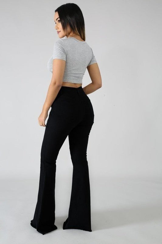 Bell Bottom Jean in Black - 34 Inseam