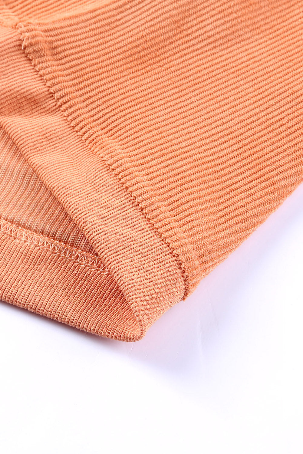 Sudadera holgada de canalé arrugado con hombros caídos en color gris claro