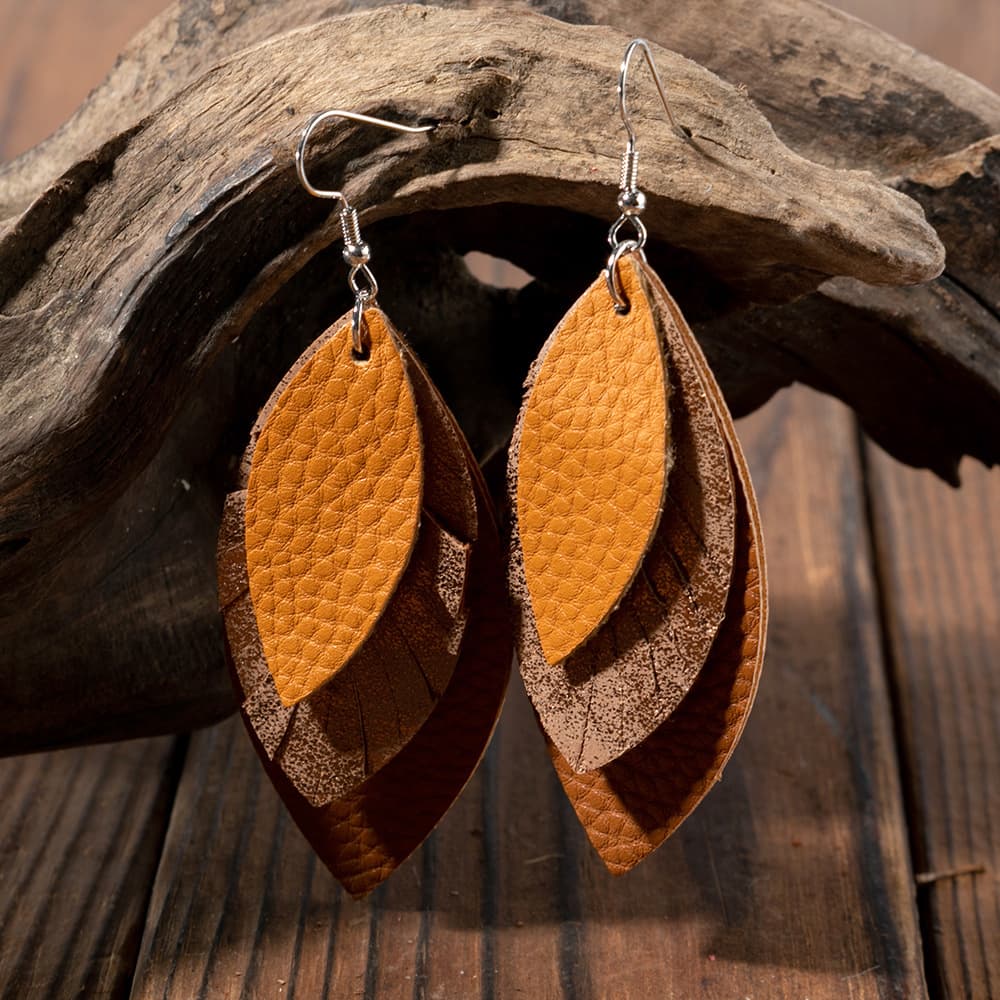 Pendientes colgantes de cuero de PU