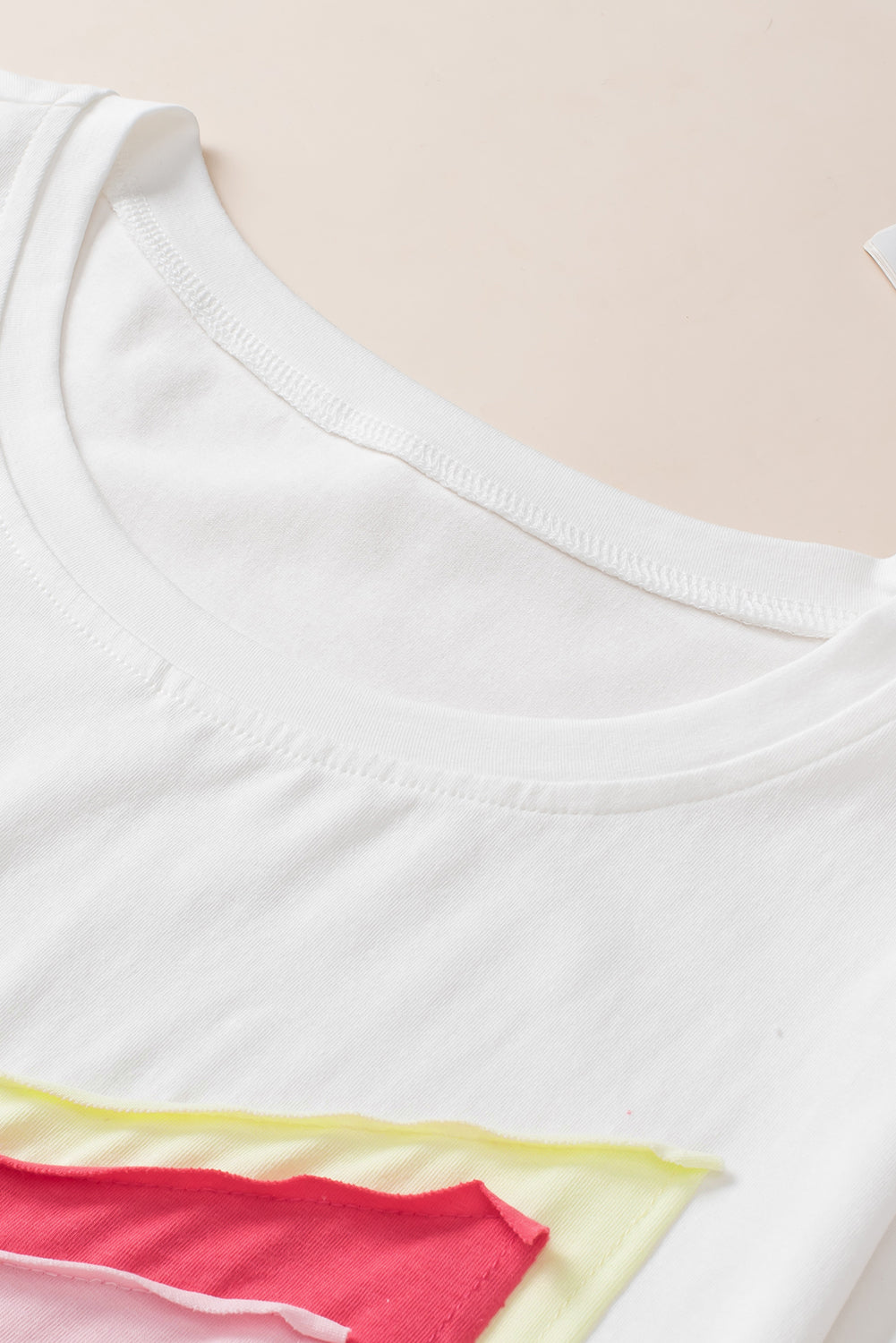 Camiseta extragrande de manga corta con parches de estrellas y bloques de color Bonbon