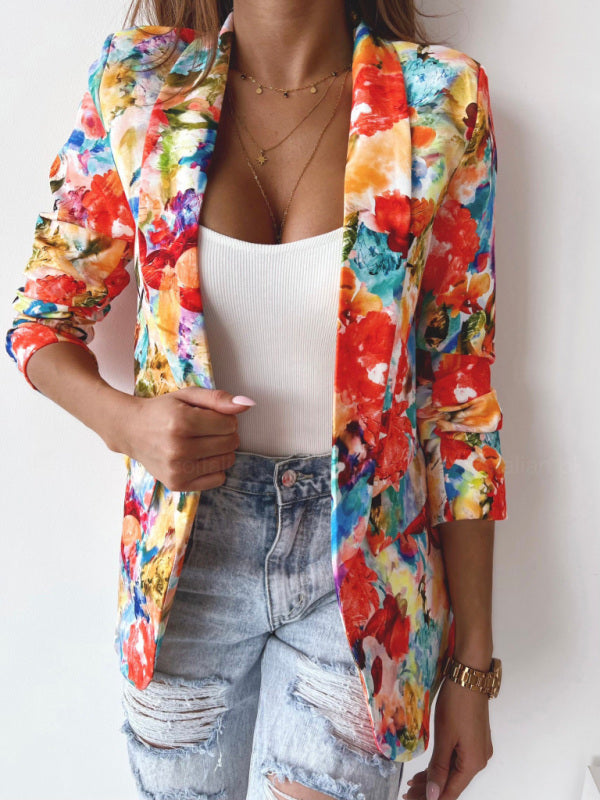 Blazer casual de primavera con estampado de moda