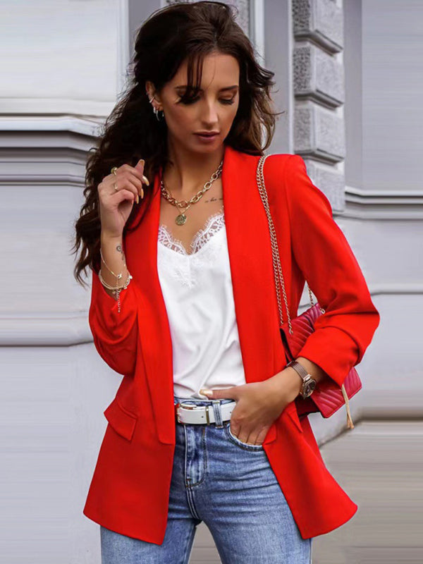 Blazer de cuello alto de traje ajustado profesional de temperamento OL