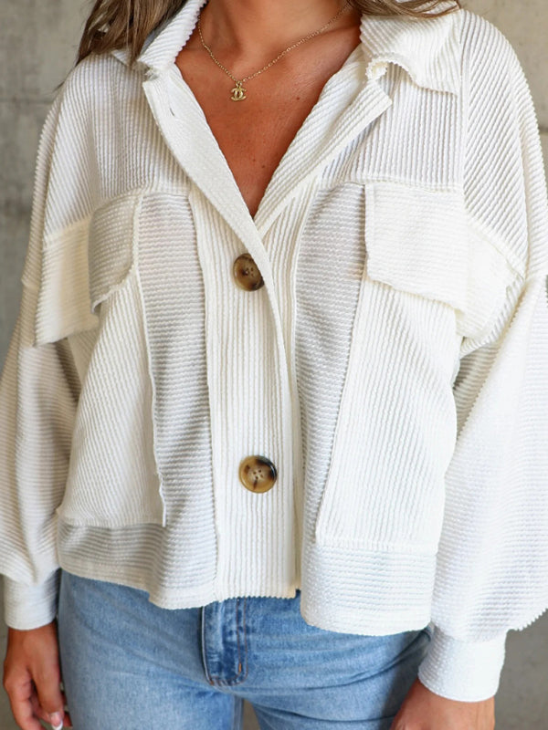 Nueva chaqueta informal corta tipo gabardina con botonadura sencilla y manga larga para mujer