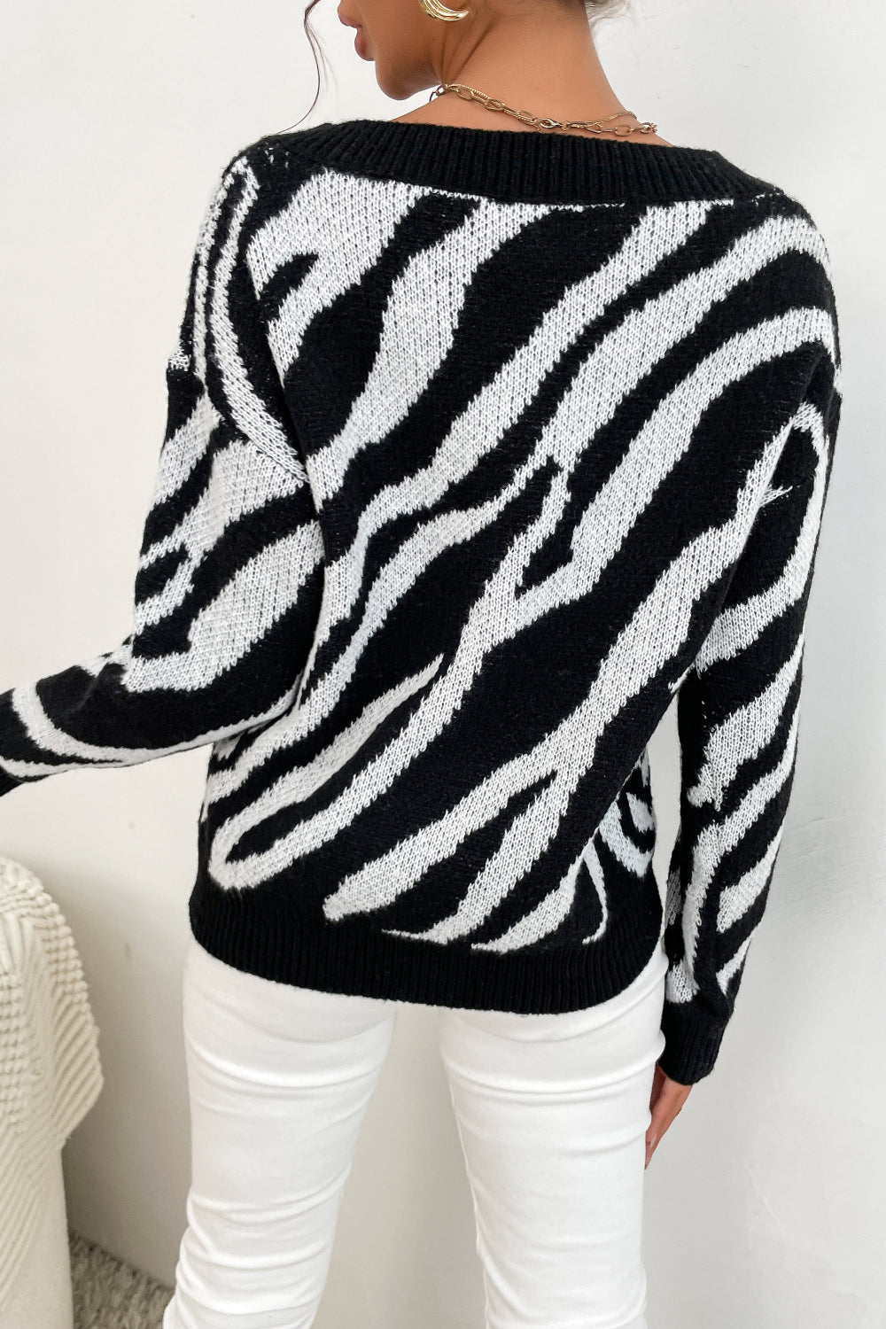 Suéter con estampado de cebra