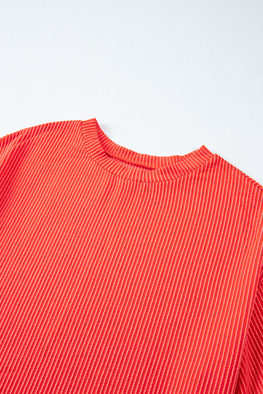 Conjunto de camiseta y pantalones cortos holgados de punto texturizado acanalado
