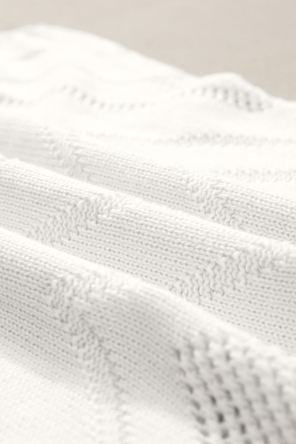 Parchment Chevron Pointelle Knit Cami Top