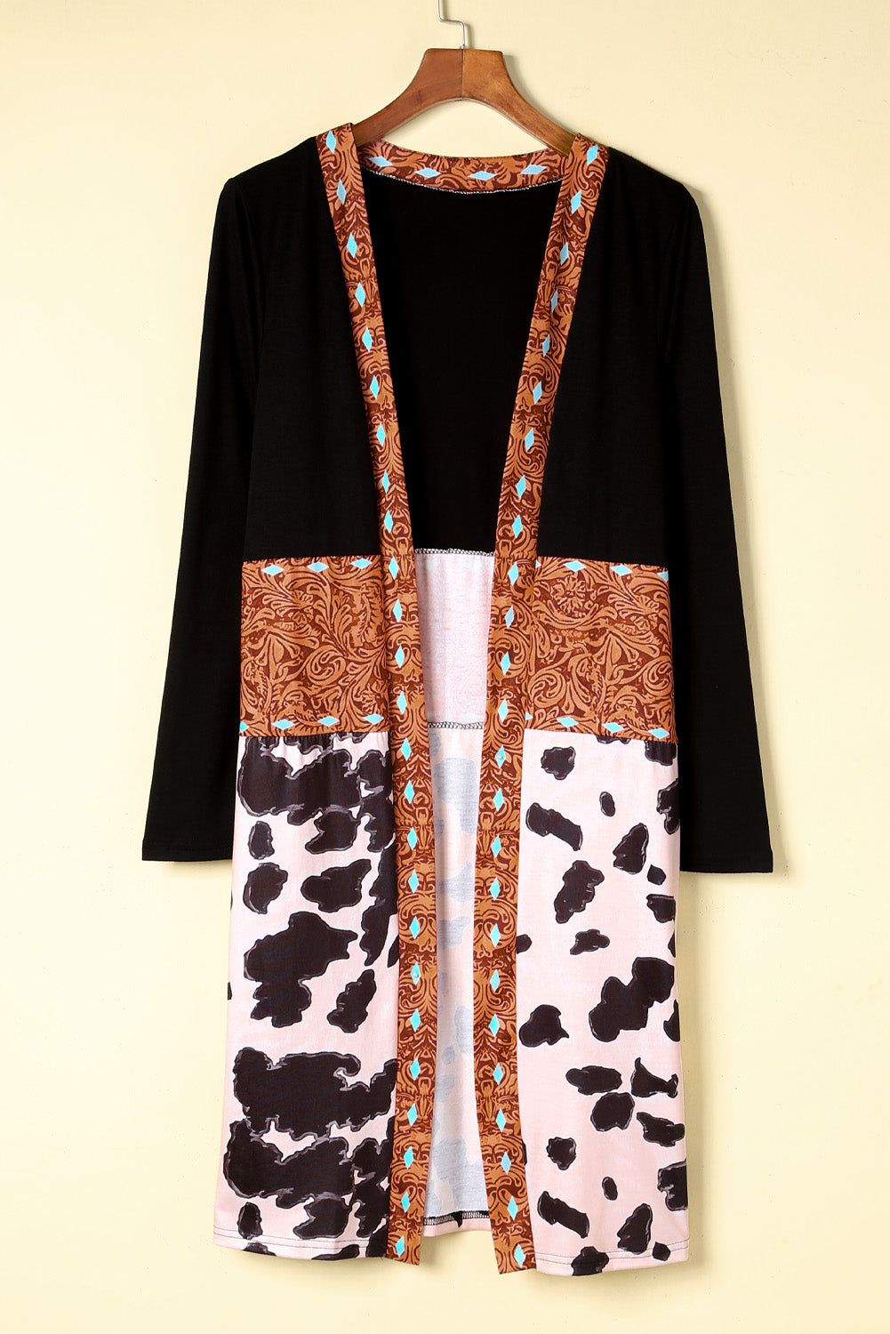 Black Paisley & Animal Print Cardigan