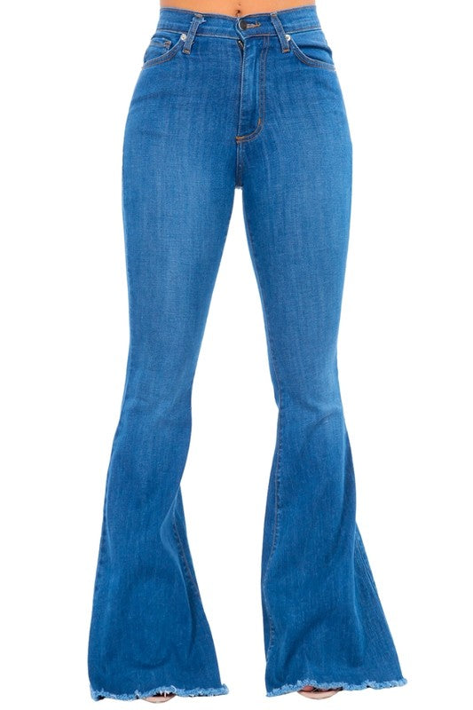 Bell Bottom Jean in Medium Blue - 34 Inseam