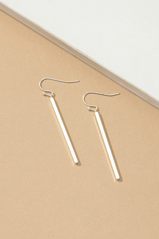 Minimalist match stick drop earrings