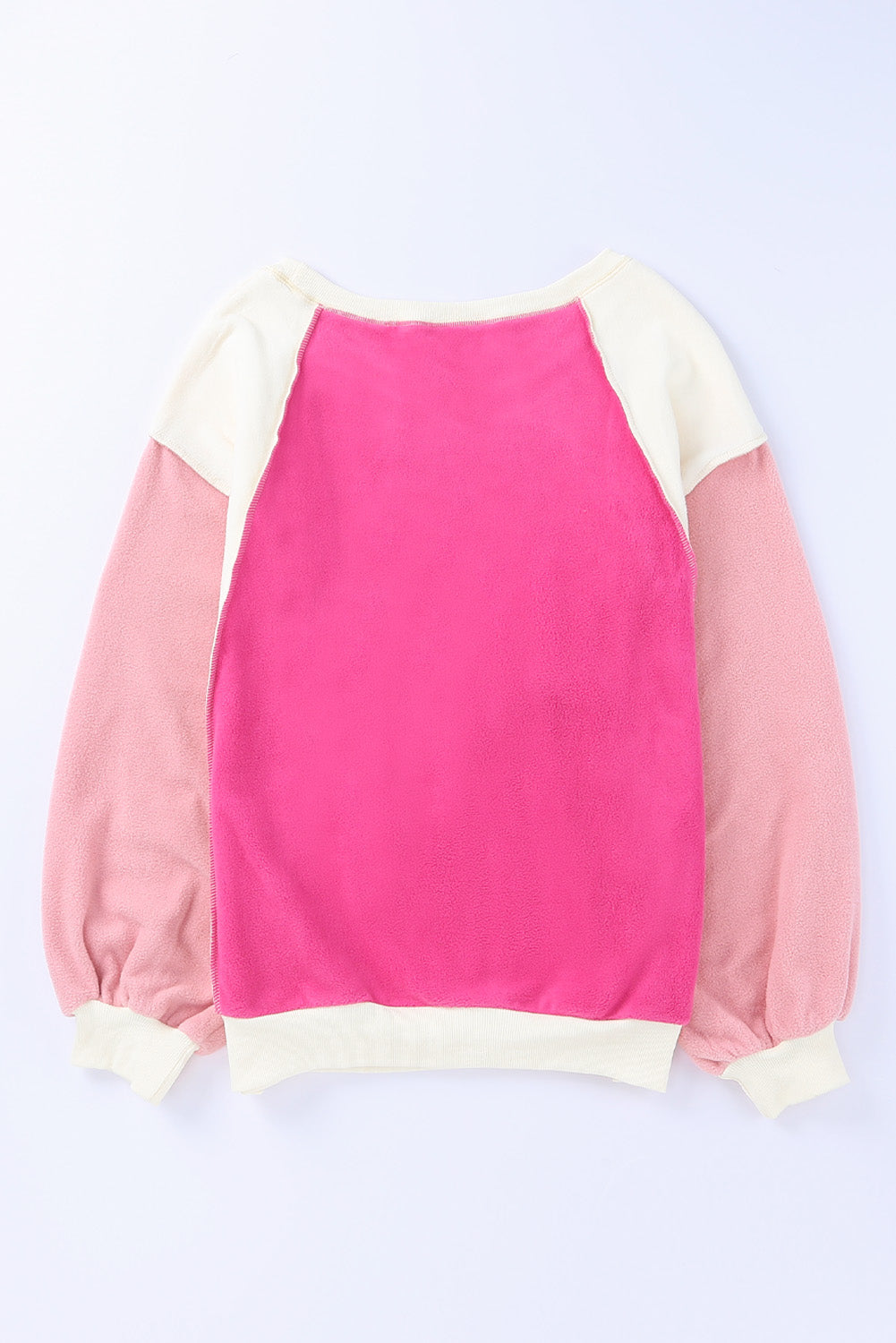 Sudadera informal con costuras y diseño en bloques de color rosados