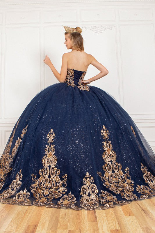 Strapless Lace Sweetheart Applique Dress