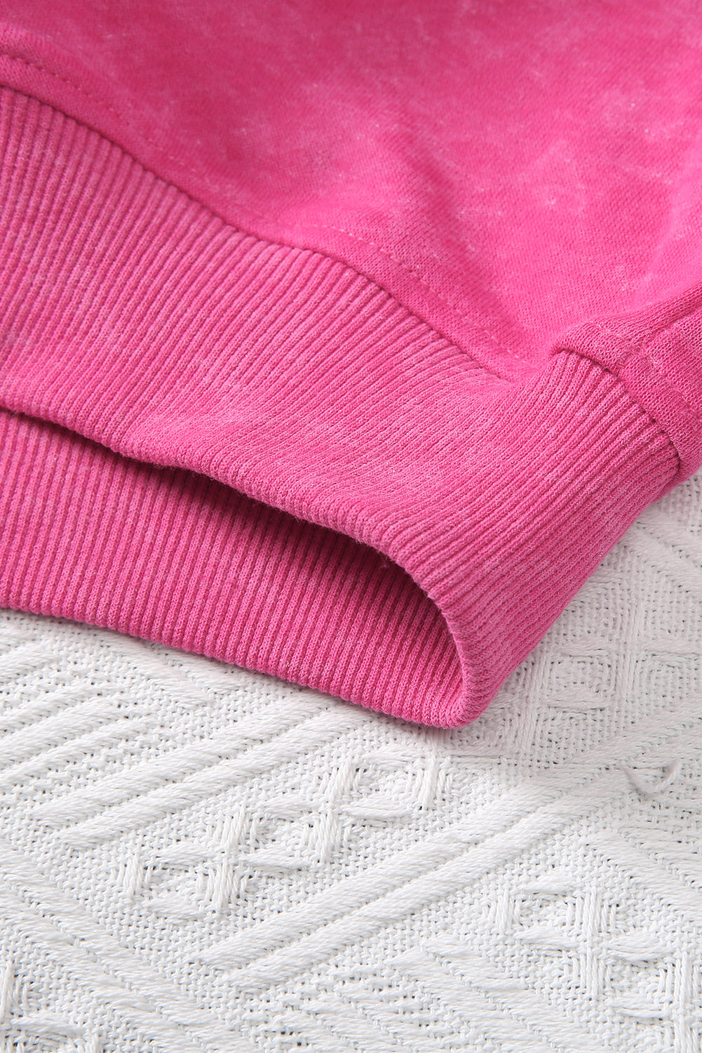 Sudadera informal holgada con efecto desgastado de color rosa