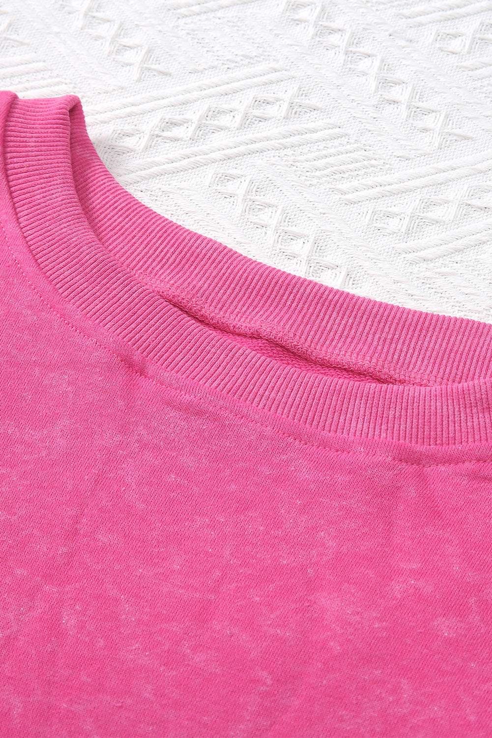 Sudadera informal holgada con efecto desgastado de color rosa