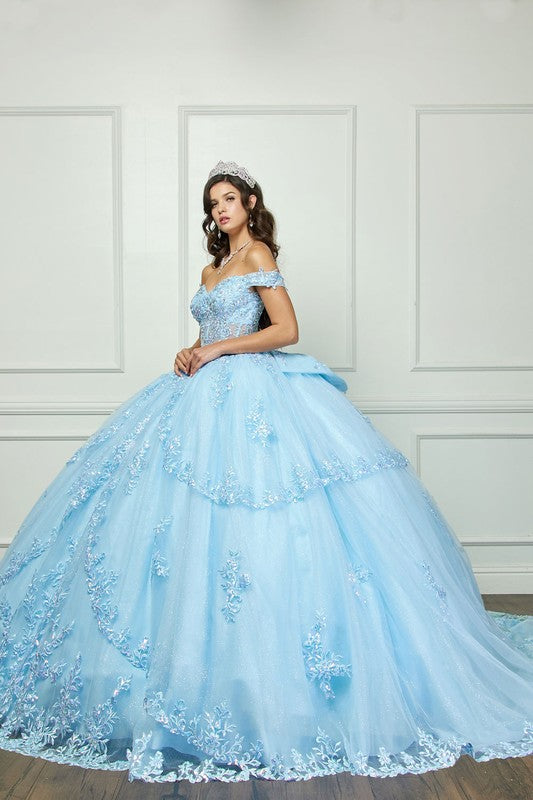 Multi-tiered Illusion Skirt Quinceanera Dress