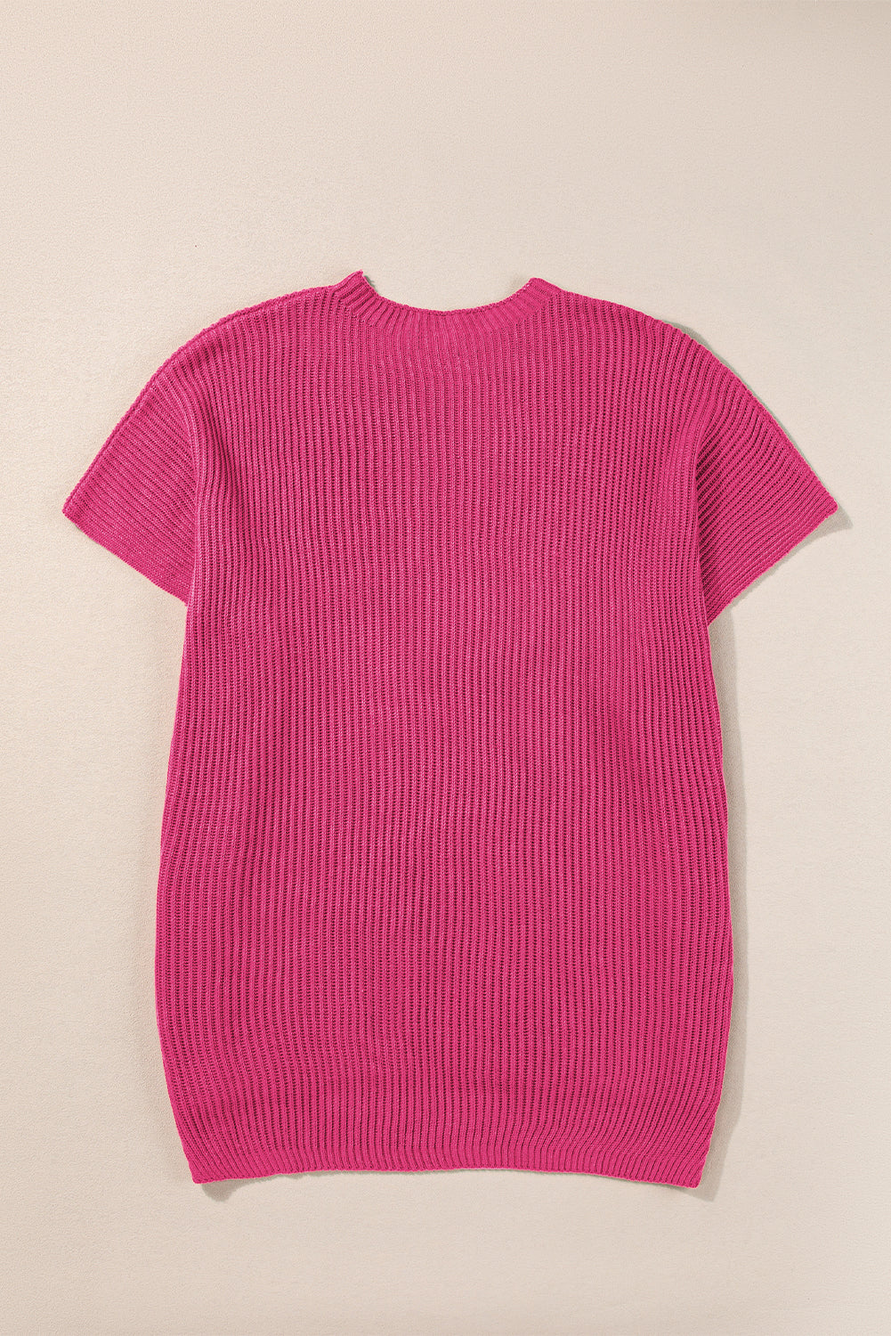 Top de punto de gran tamaño con mangas cortas estilo dolman y abertura lateral en color gris | S - XL | 3 COLORES