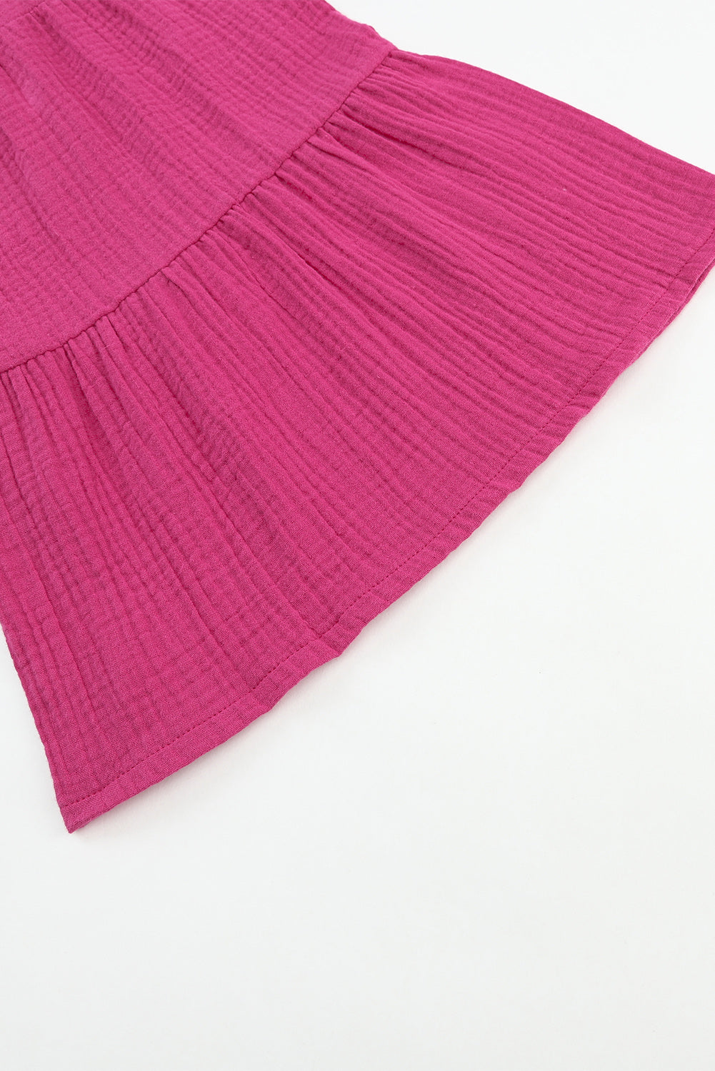 Plain Cotton Tiered Ruffle Flare High Waisted Pants