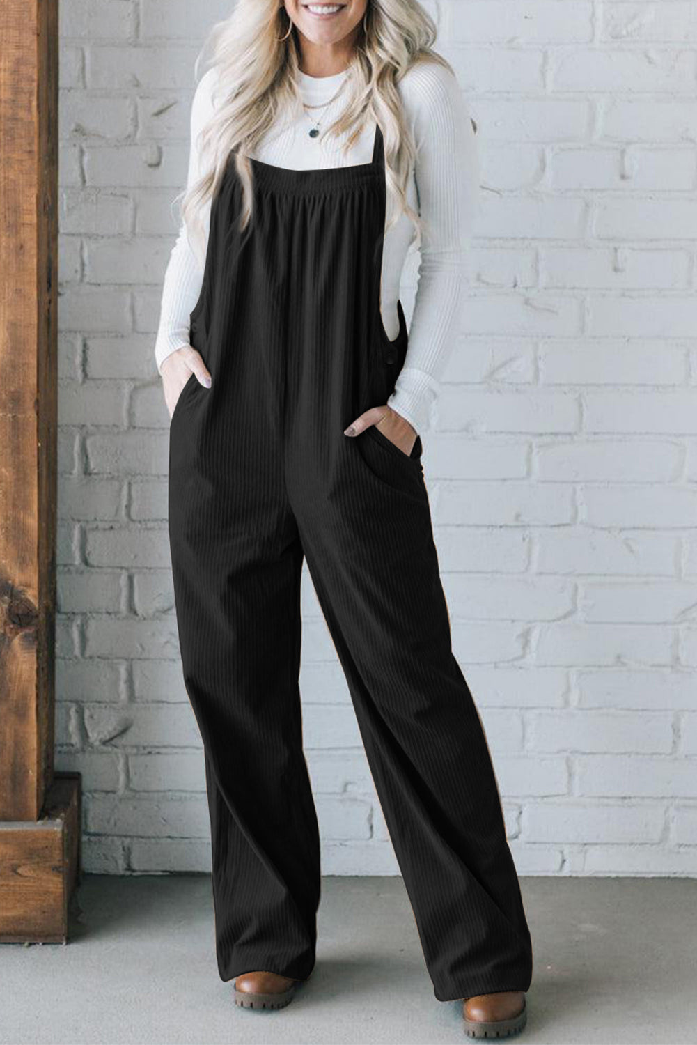Square Neck Corduroy Overalls | S - XL | 3 COLORS