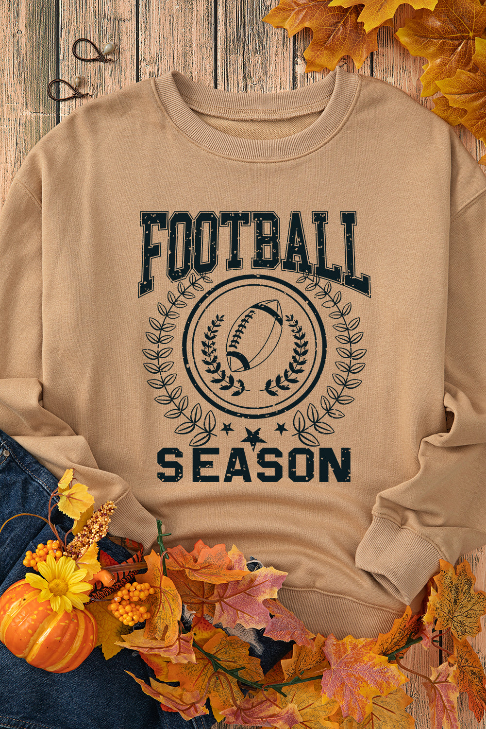 Khaki Game Day FOOTBALL SEASON Sweatshirt