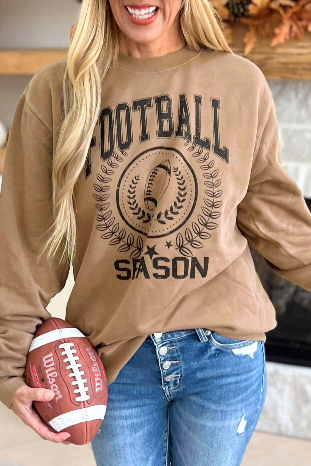 Khaki Game Day FOOTBALL SEASON Sweatshirt