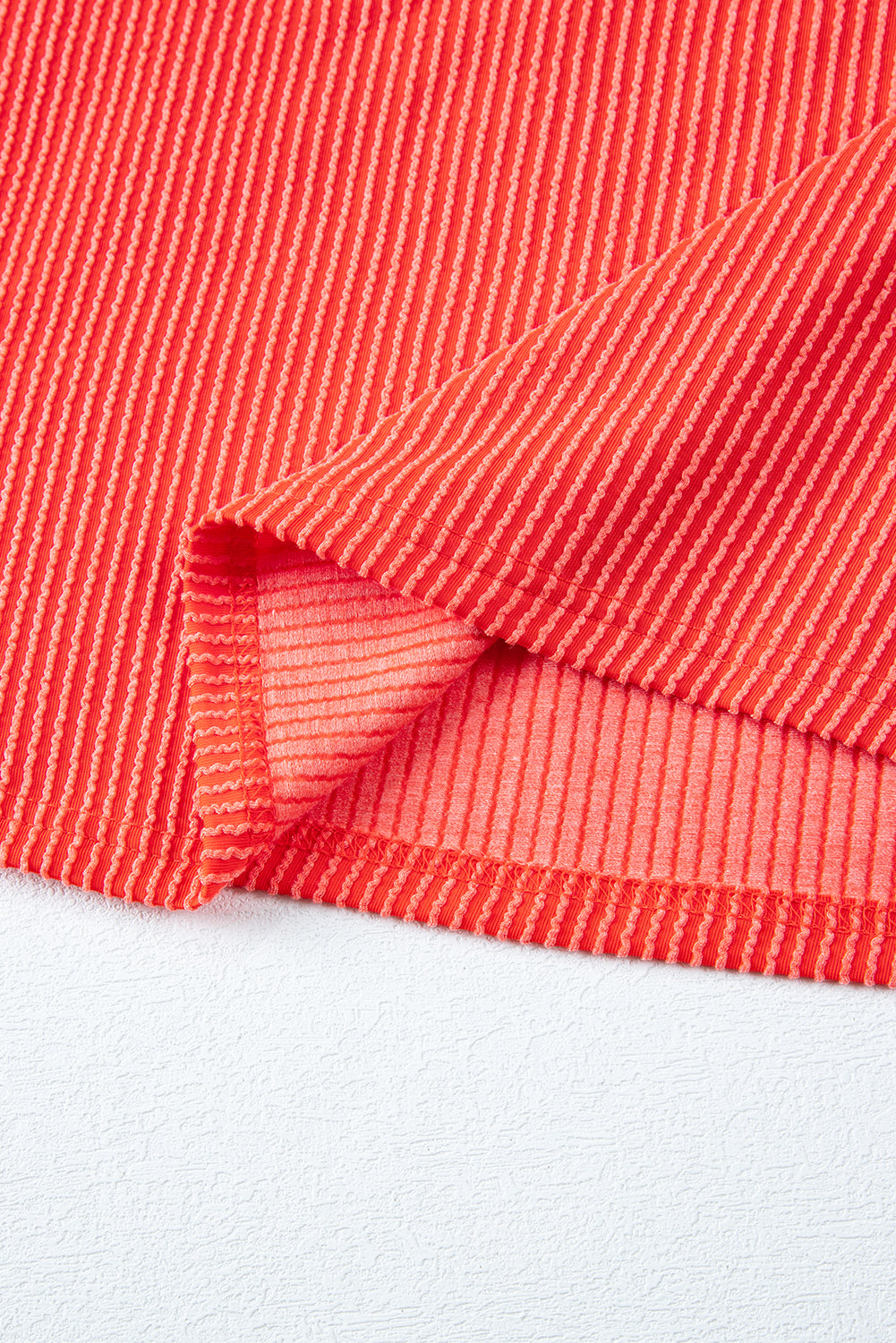 Conjunto de camiseta y pantalones cortos holgados de punto texturizado acanalado