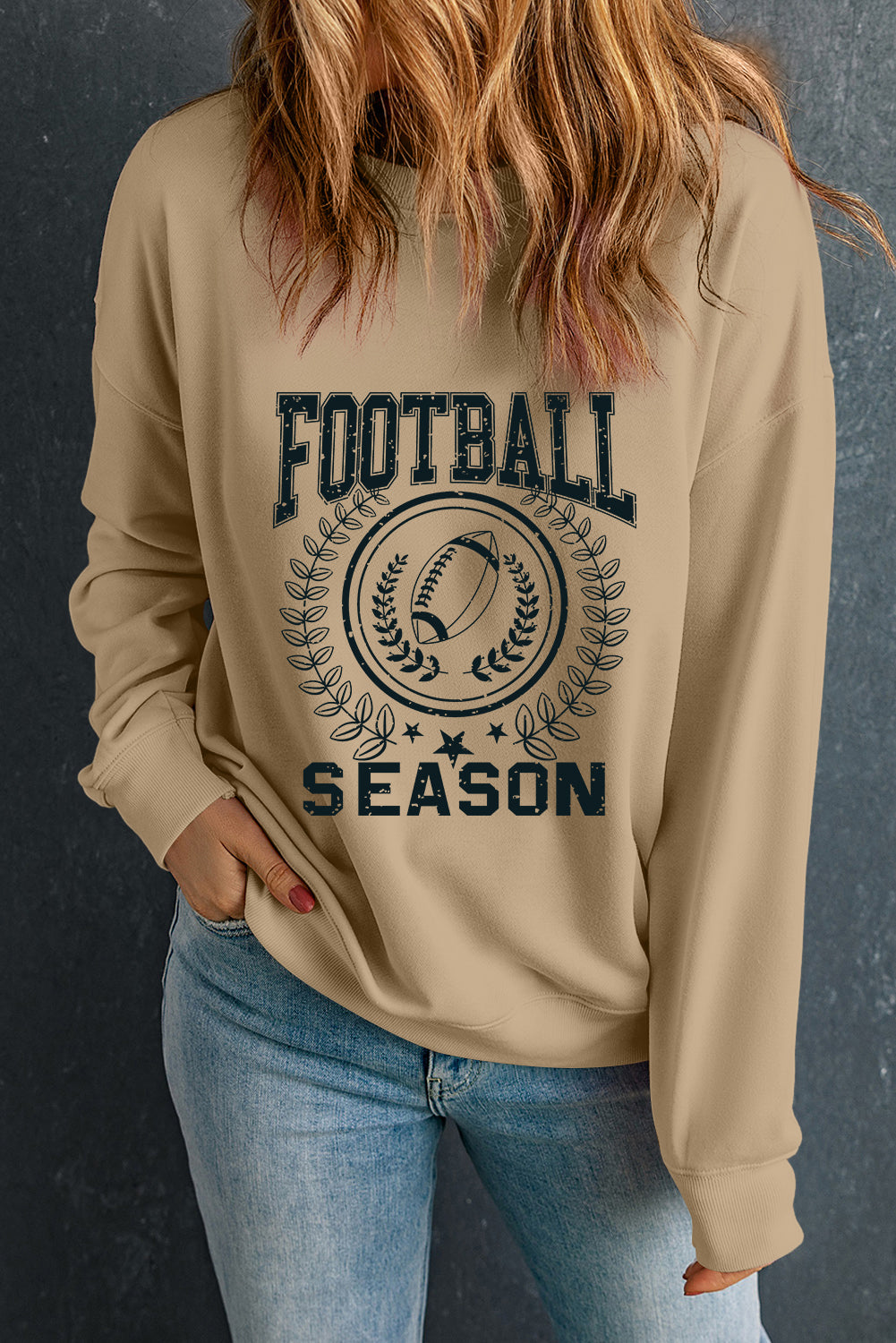 Khaki Game Day FOOTBALL SEASON Sweatshirt