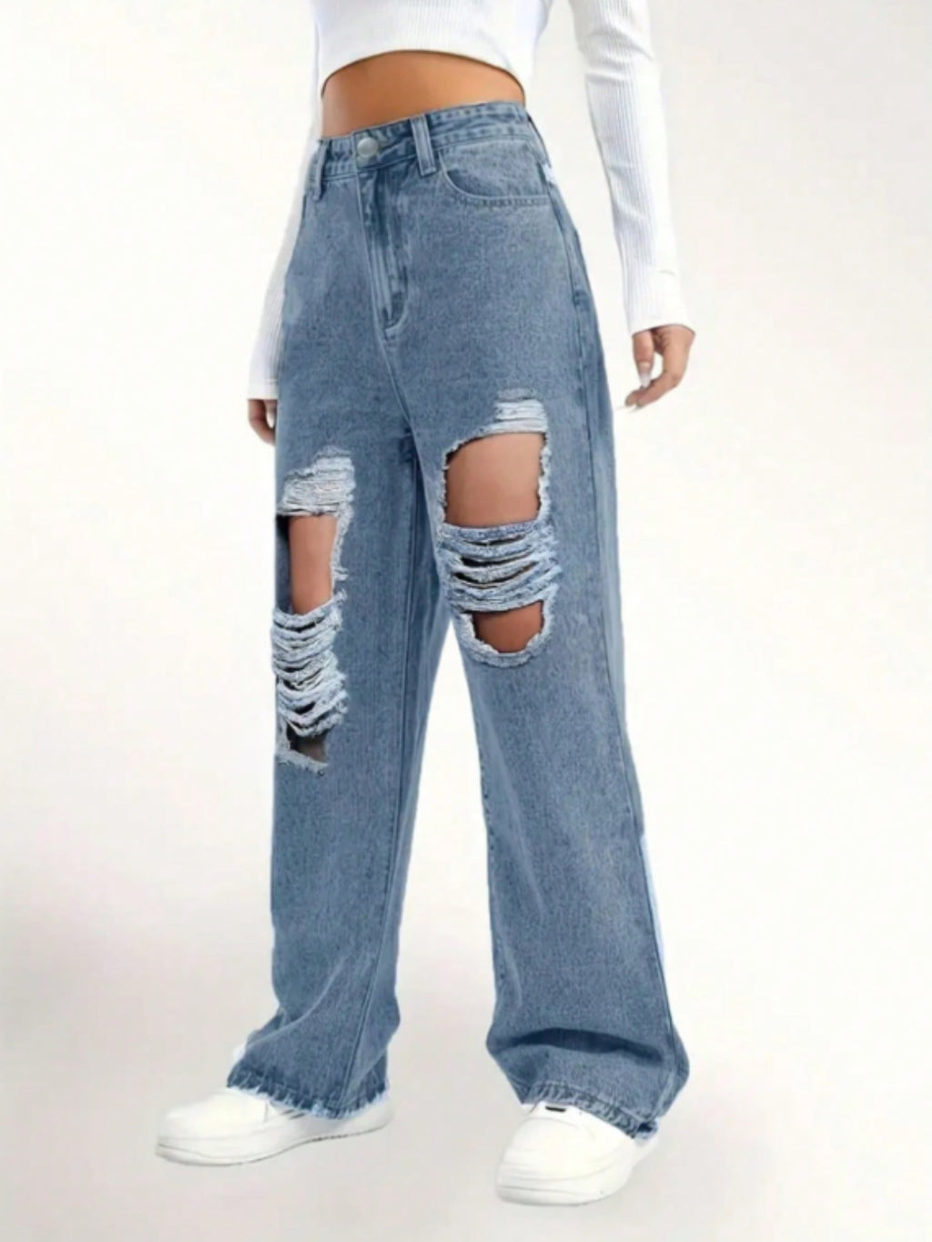Distressed Wide Leg Jeans | S - XL