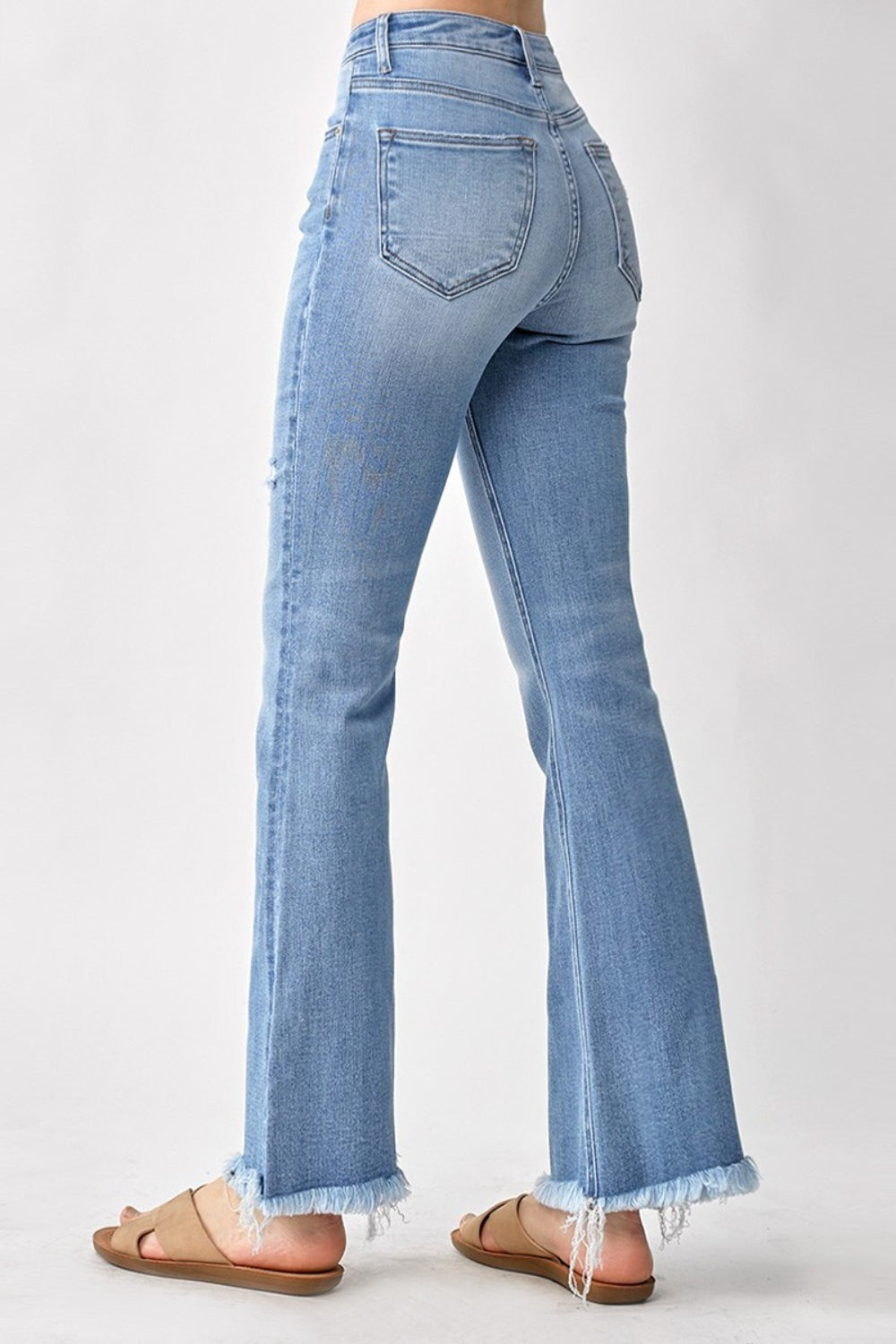 RISEN High Rise Frayed Hem Bootcut Jeans | REG