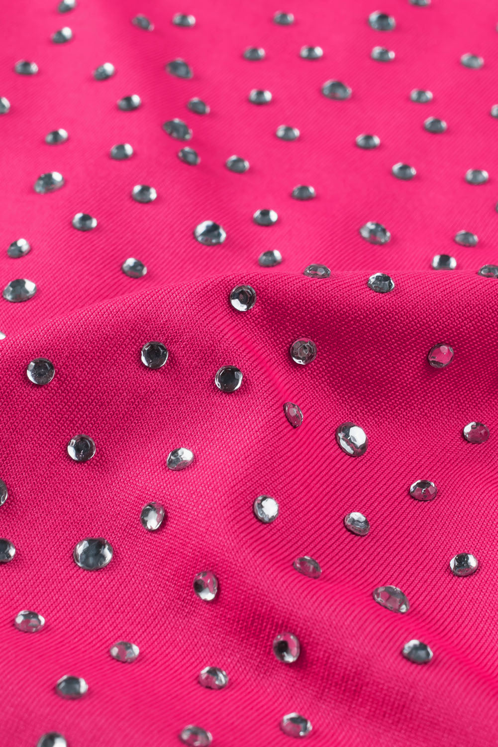 Body de manga corta con cuello redondo y diamantes de imitación negros
