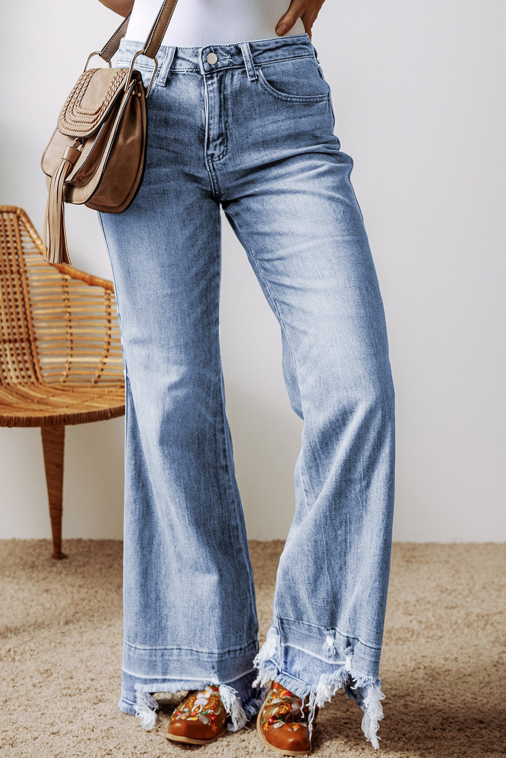 Raw Hem Bootcut Jeans with Pockets | REG - PLUS