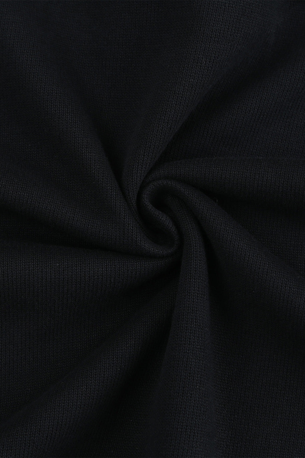 Black Solid Color Button Front Basic Pullover Hoodie