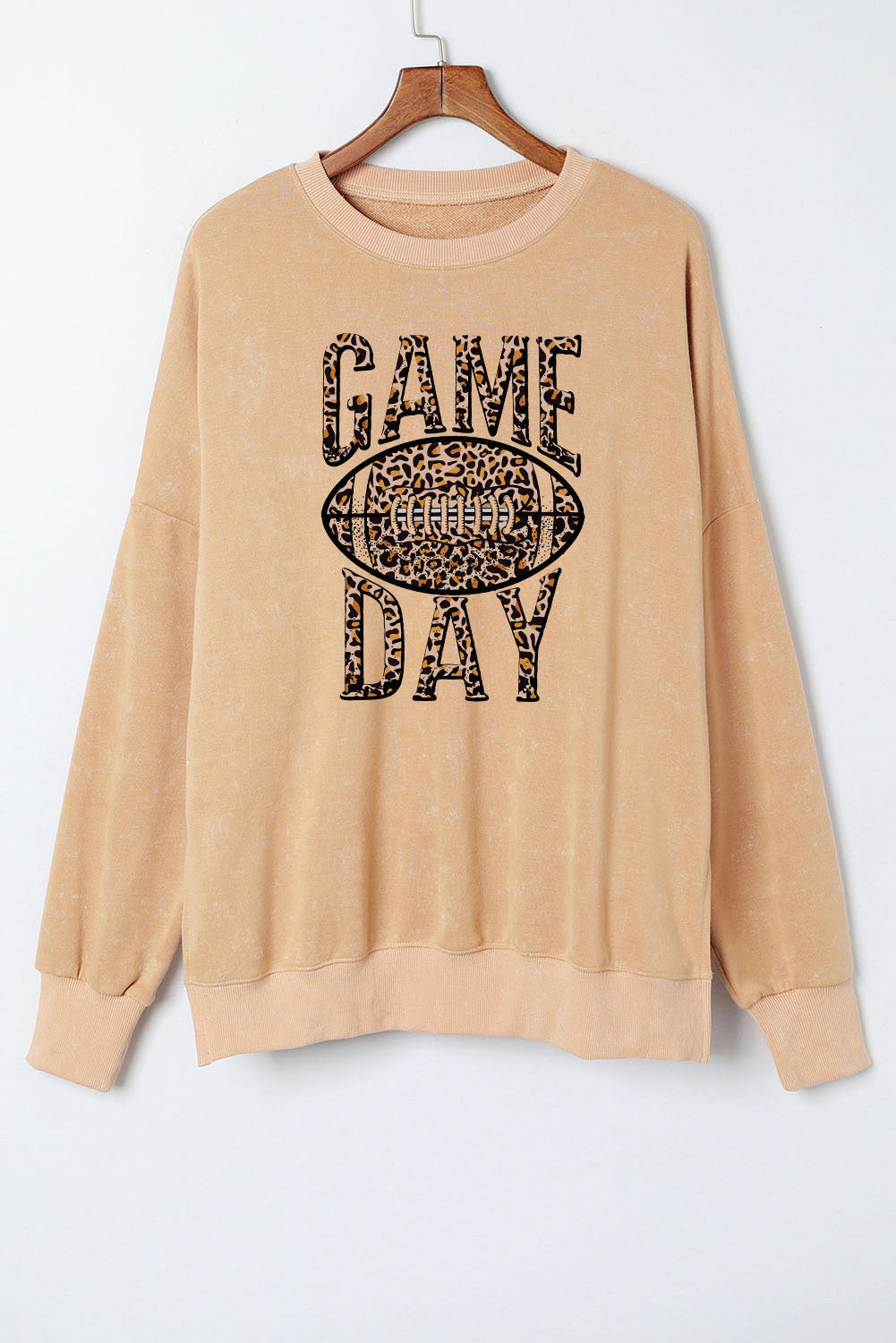 Sudadera holgada de leopardo color caqui GAME DAY