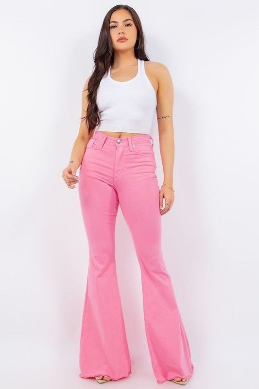 Bell Bottom Jean in Pink - 34 Inseam